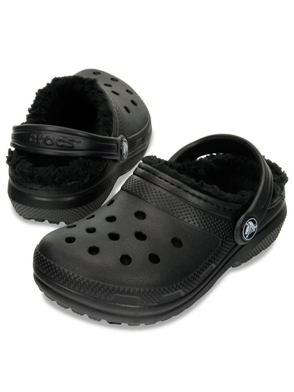 Zueco Niños Grandes Classic Lined Clog Negro Crocs
