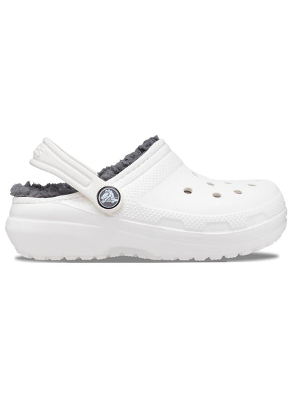 Zueco Niños Grandes Classic Lined Clog Blanco Crocs