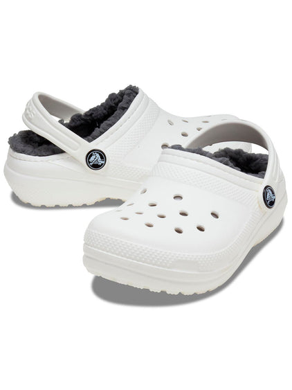 Zueco Niños Grandes Classic Lined Clog Blanco Crocs