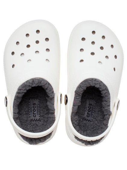 Zueco Niños Grandes Classic Lined Clog Blanco Crocs