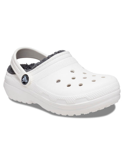 Zueco Niños Grandes Classic Lined Clog Blanco Crocs