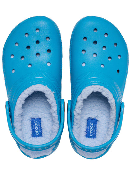 Zueco Niños Grandes Classic Lined Clog Azul Crocs