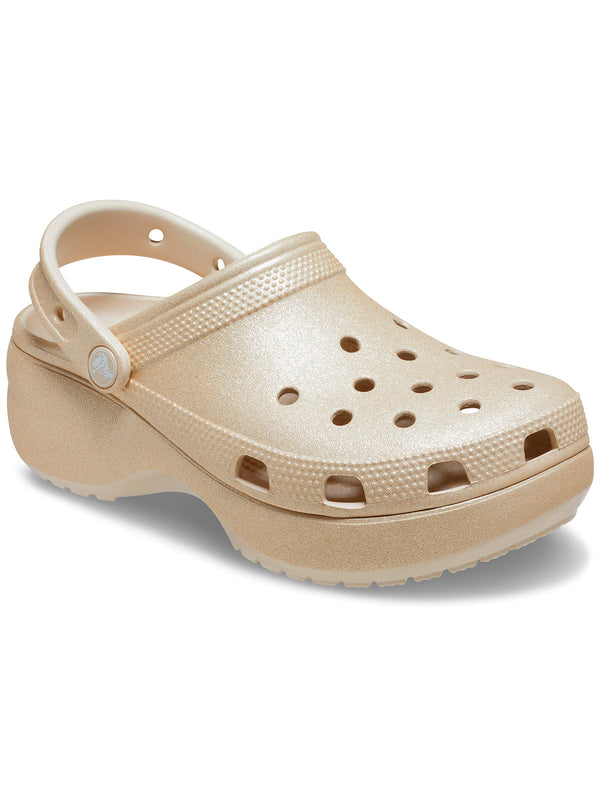 Zueco Plataforma Mujer Classic Glitter Beige Crocs
