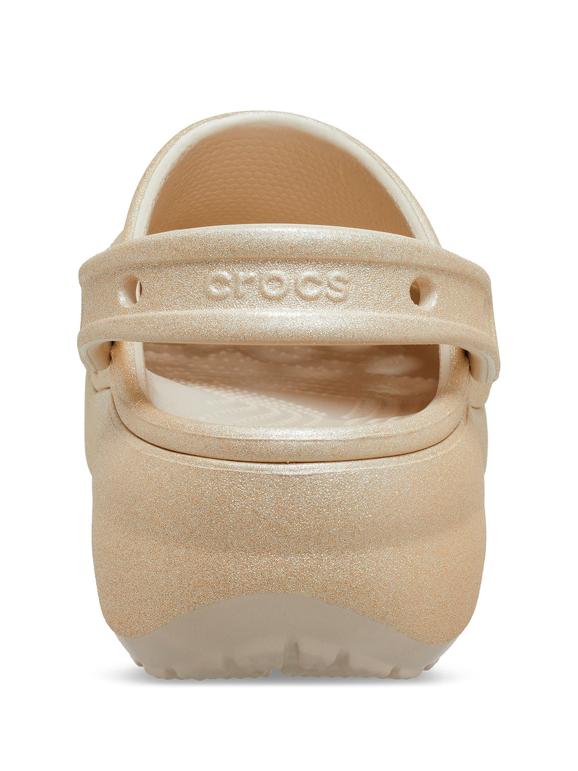 Zueco Plataforma Mujer Classic Glitter Beige Crocs