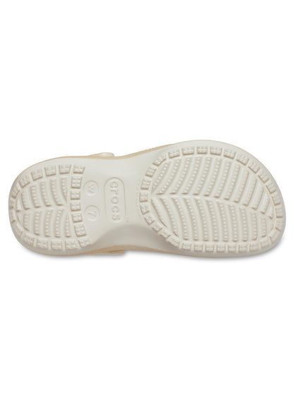 Zueco Plataforma Mujer Classic Glitter Beige Crocs