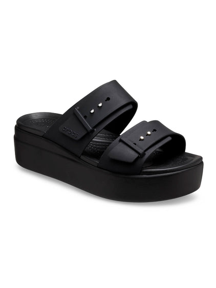 Sandalia Mujer Plataforma Brooklyn Buckle Negro Crocs