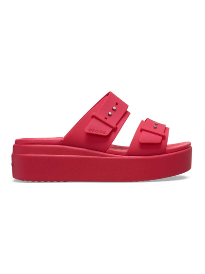 Sandalia Mujer Plataforma Brooklyn Buckle Rojo Crocs