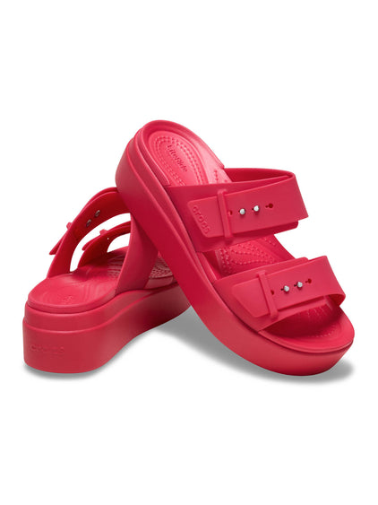 Sandalia Mujer Plataforma Brooklyn Buckle Rojo Crocs