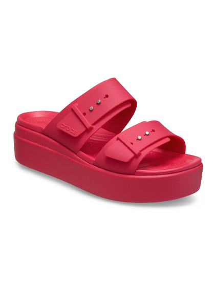 Sandalia Mujer Plataforma Brooklyn Buckle Rojo Crocs
