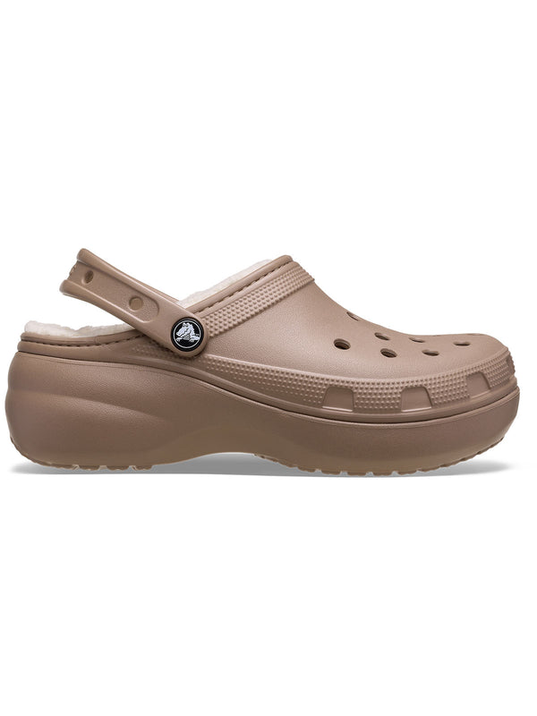 Zueco Plataforma Mujer Classic Lined Clog Café Crocs