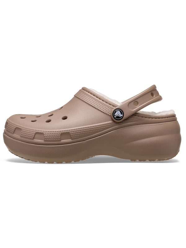 Zueco Plataforma Mujer Classic Lined Clog Café Crocs