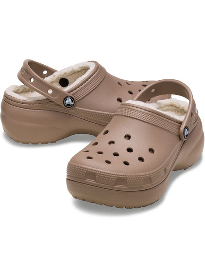 Zueco Plataforma Mujer Classic Lined Clog Café Crocs
