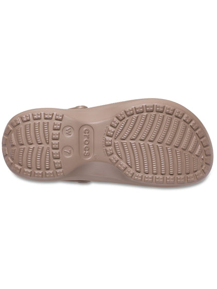 Zueco Plataforma Mujer Classic Lined Clog Café Crocs