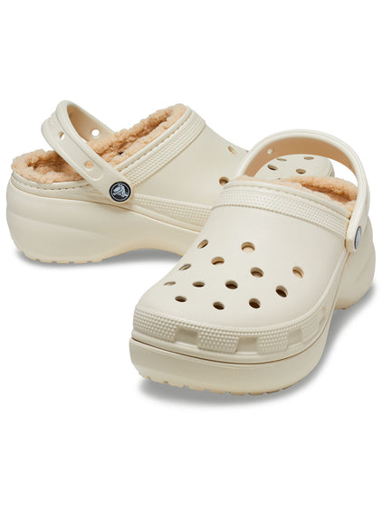 Zueco Plataforma Mujer Classic Lined Clog Beige Crocs