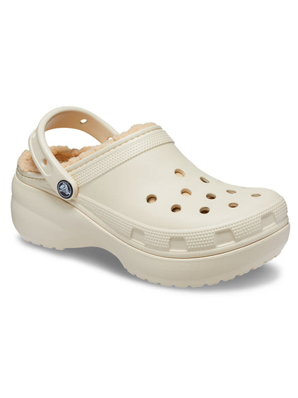 Zueco Plataforma Mujer Classic Lined Clog Beige Crocs