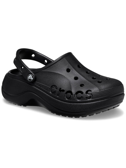 Zueco Mujer Baya Plataforma Clog Negro Crocs