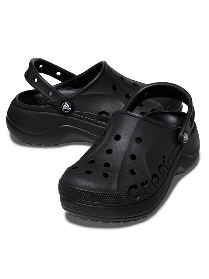 Zueco Mujer Baya Plataforma Clog Negro Crocs