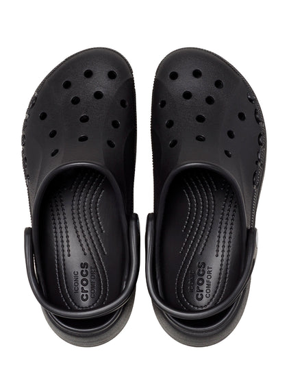 Zueco Mujer Baya Plataforma Clog Negro Crocs