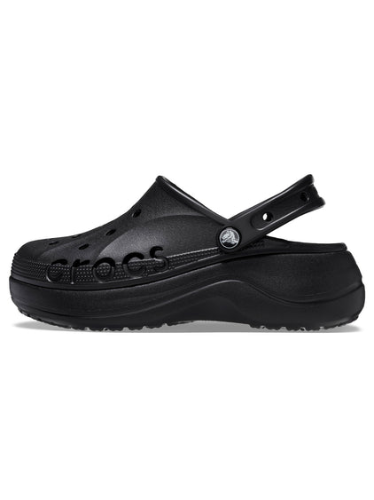 Zueco Mujer Baya Plataforma Clog Negro Crocs