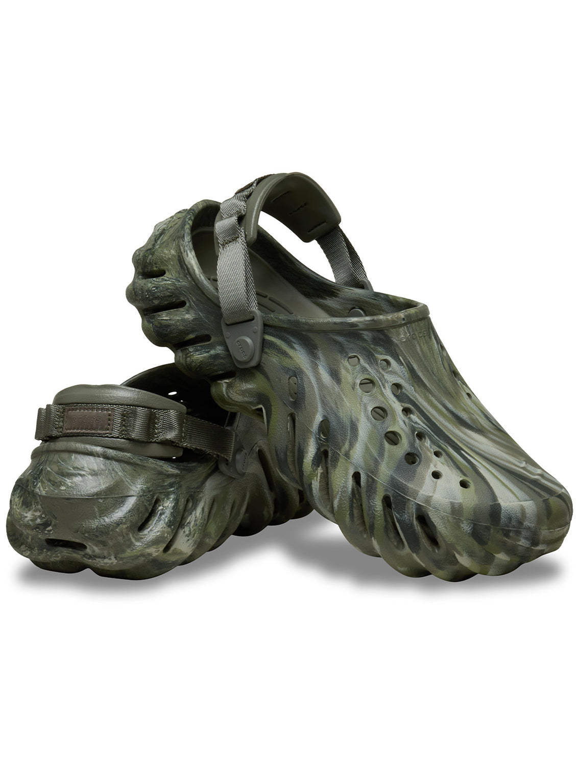 Zueco Unisex Echo Clog Marbled Verde Crocs
