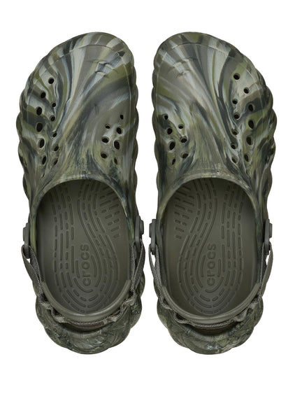 Zueco Unisex Echo Clog Marbled Verde Crocs