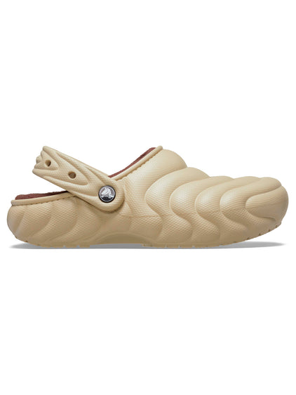 Zueco Unisex Classic Lined Overpuff Clog Beige Crocs