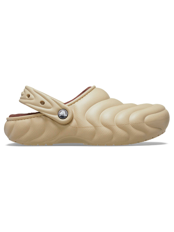 Zueco Unisex Classic Lined Overpuff Clog Beige Crocs