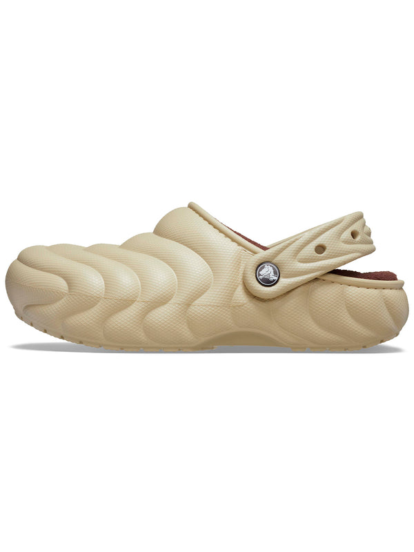Zueco Unisex Classic Lined Overpuff Clog Beige Crocs