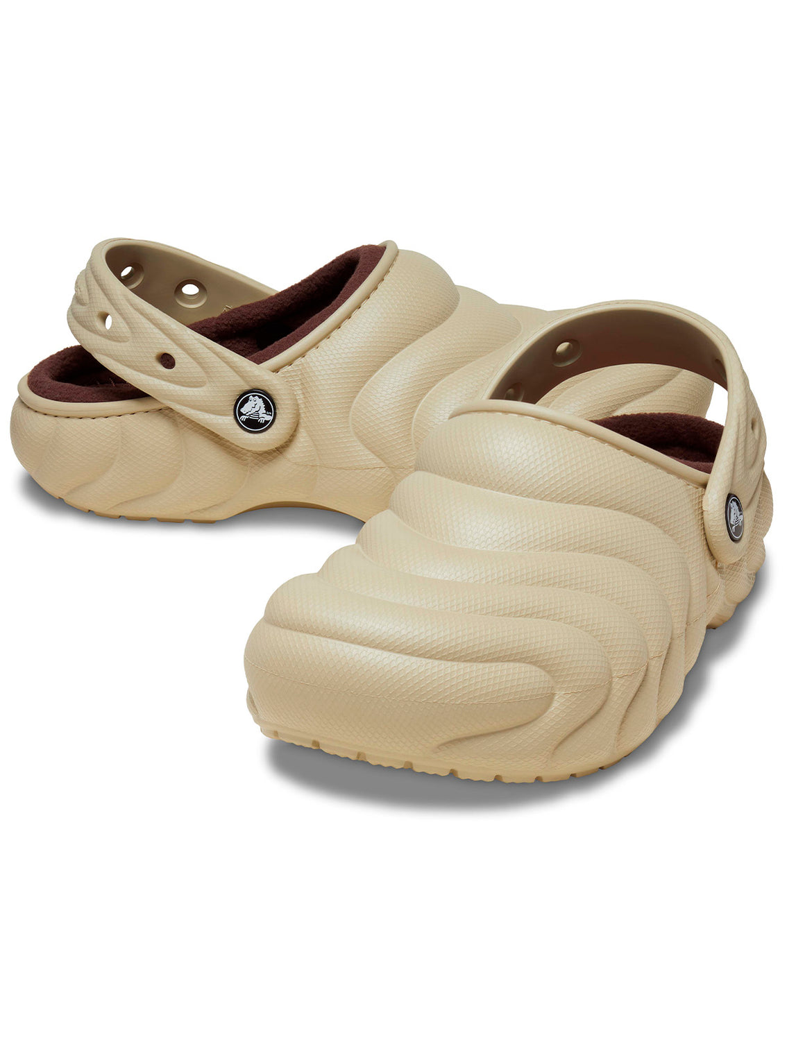 Zueco Unisex Classic Lined Overpuff Clog Beige Crocs