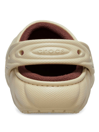 Zueco Unisex Classic Lined Overpuff Clog Beige Crocs