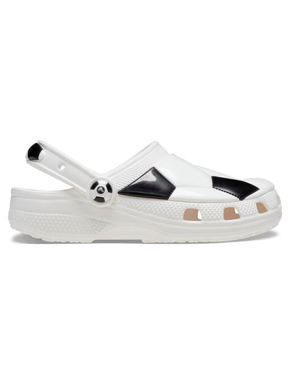 Zueco Niños Grandes Classic Clog Fútbol Blanco Crocs