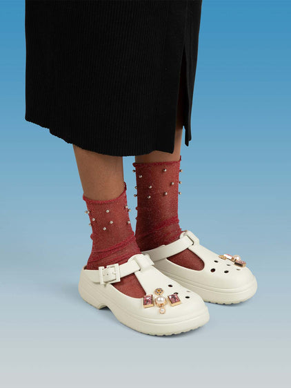 Zueco Mary Jane Unisex Classic Clog Beige Crocs