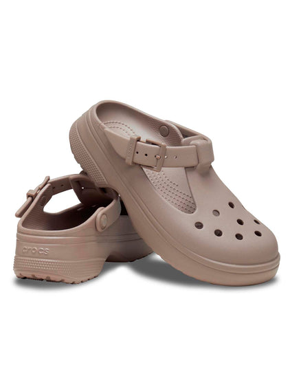 Zueco Mujer Plataforma Classic Mary Jane Café Crocs