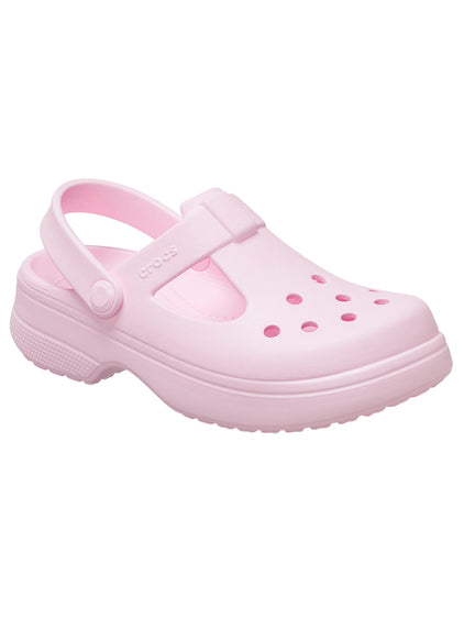 Zueco Mary Jane Niños Grandes Classic Rosa Crocs