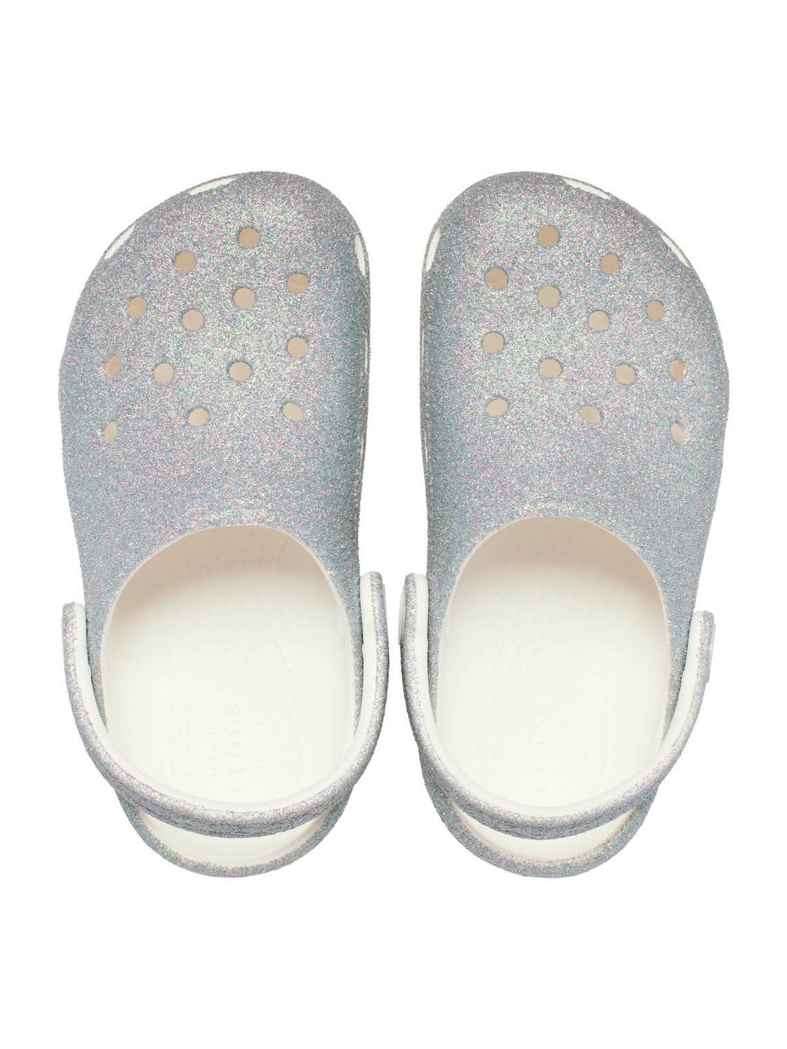 Zueco Niños Grandes Classic Clog Glitter Plateado Crocs