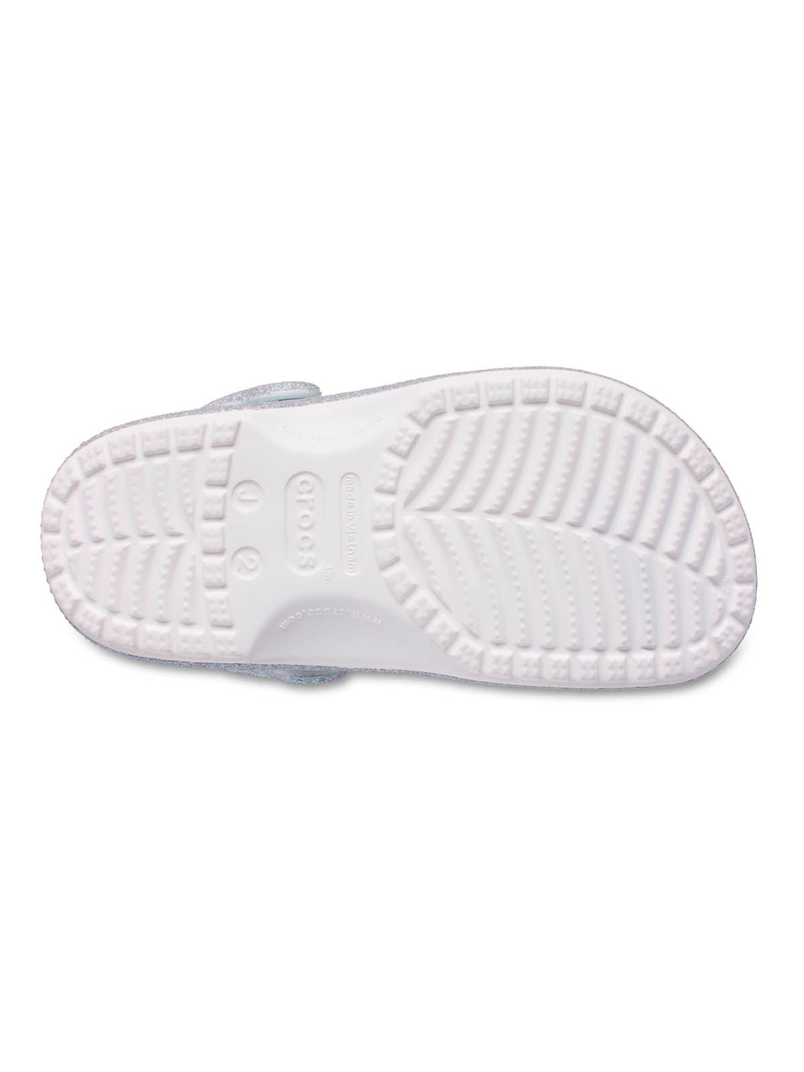 Zueco Niños Grandes Classic Clog Glitter Plateado Crocs