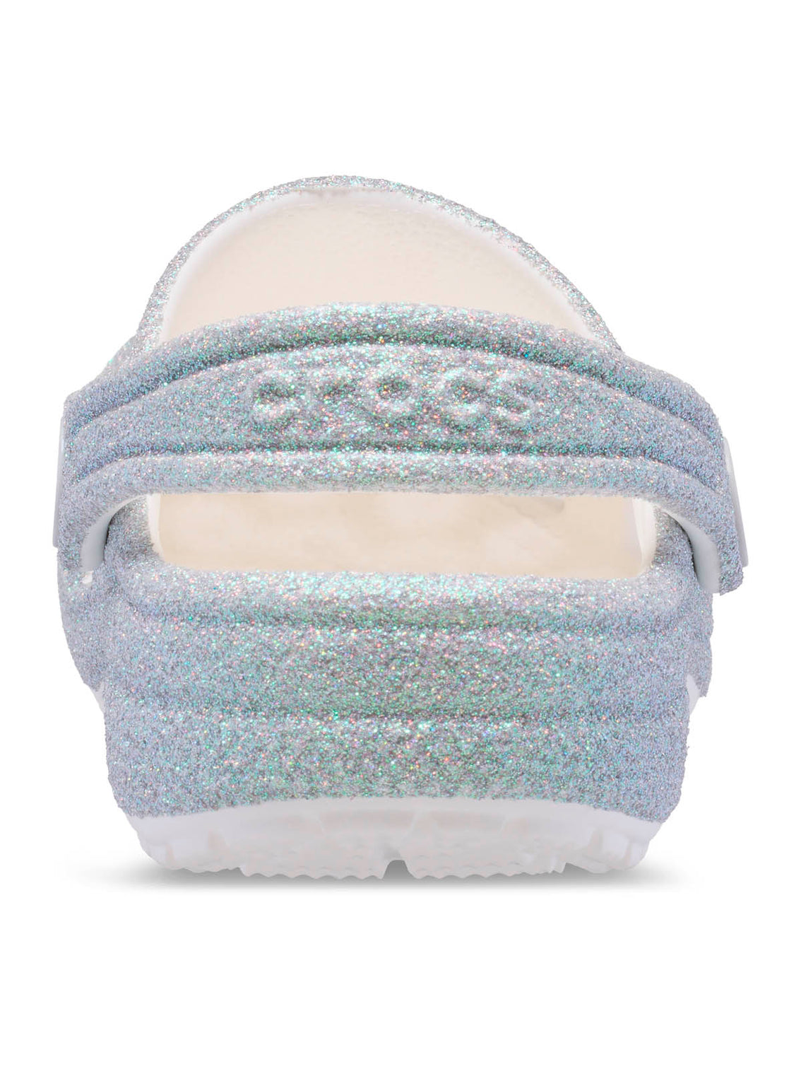 Zueco Niños Grandes Classic Clog Glitter Plateado Crocs