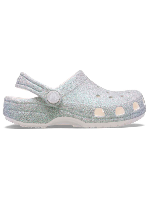 Zueco Niños Pequeños Classic Clog Glitter Plateado Crocs