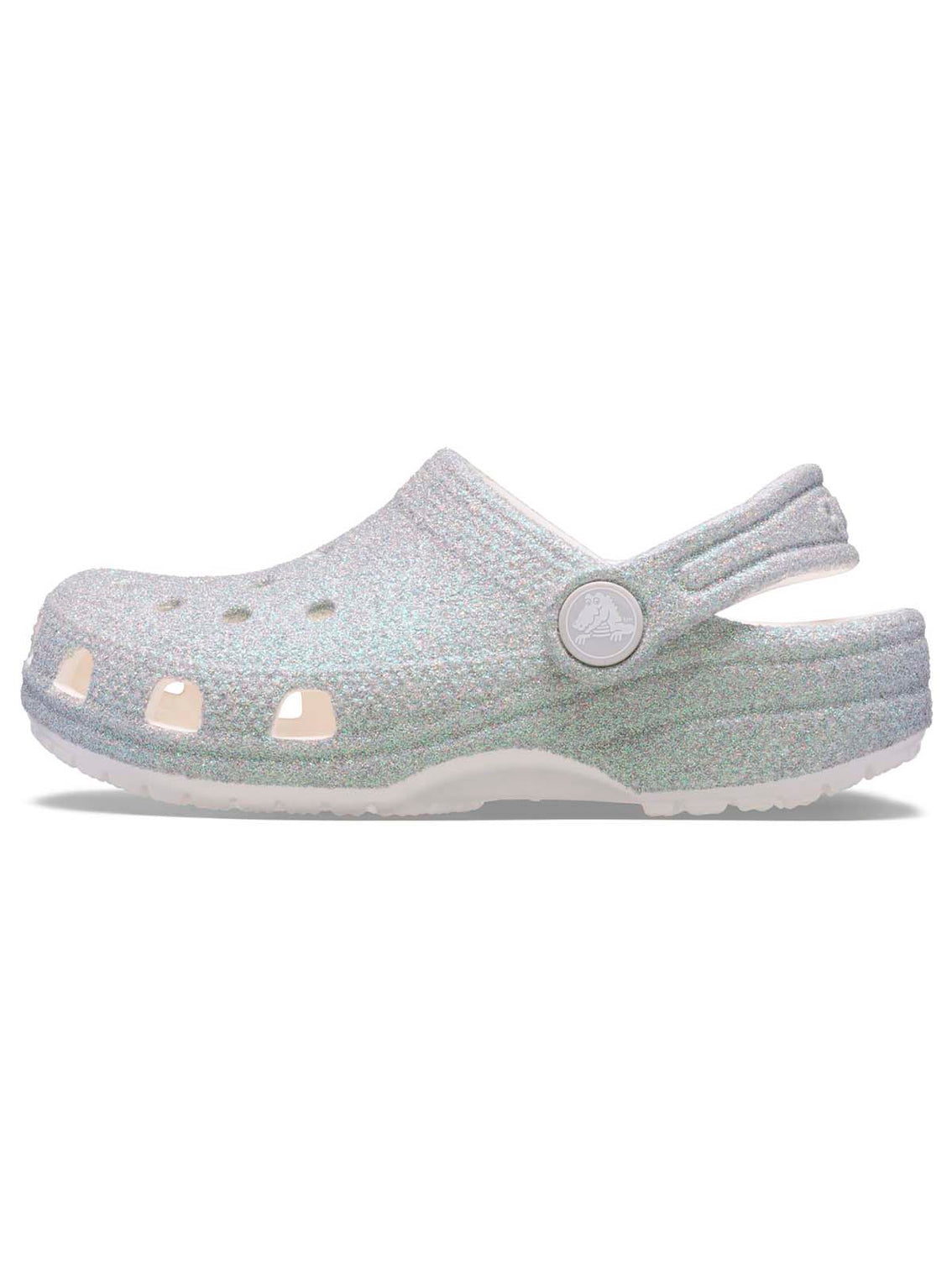 Zueco Niños Pequeños Classic Clog Glitter Plateado Crocs