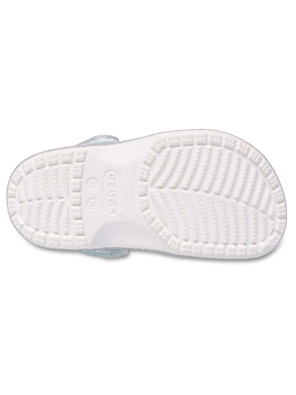 Zueco Niños Pequeños Classic Clog Glitter Plateado Crocs