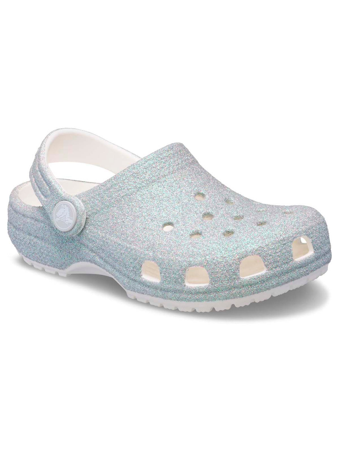 Zueco Niños Pequeños Classic Clog Glitter Plateado Crocs