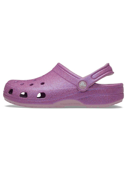 Zueco Unisex Classic Clog Glitter Morado Crocs