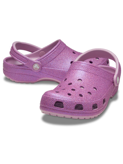 Zueco Unisex Classic Clog Glitter Morado Crocs
