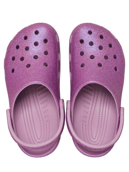 Zueco Unisex Classic Clog Glitter Morado Crocs