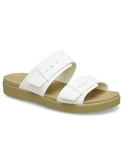 Sandalia Mujer Brooklyn Buckle Low Crema Crocs