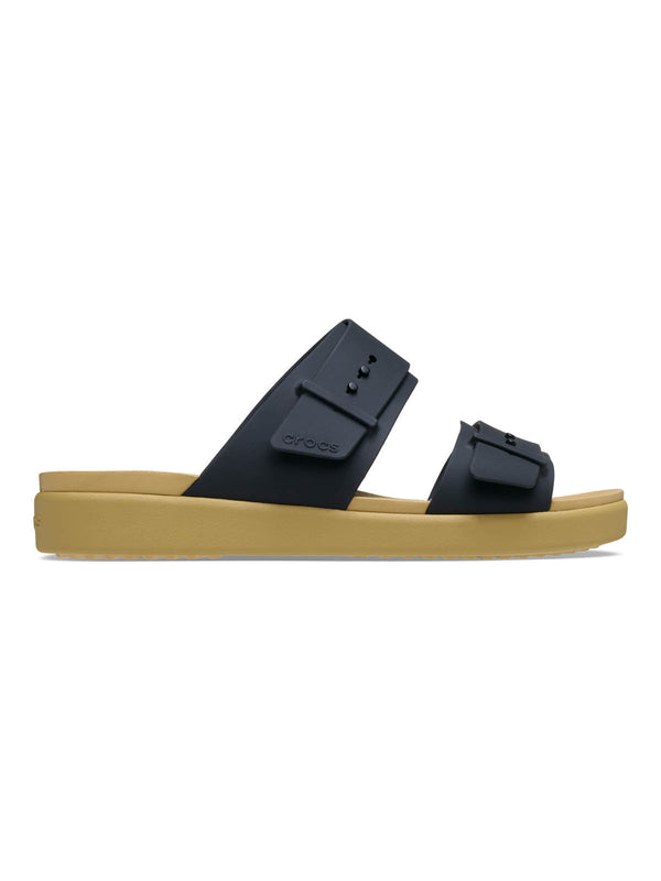 Sandalia Mujer Brooklyn Buckle Low Beige/Negro Crocs
