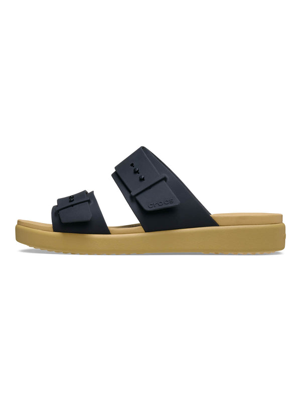Sandalia Mujer Brooklyn Buckle Low Beige/Negro Crocs