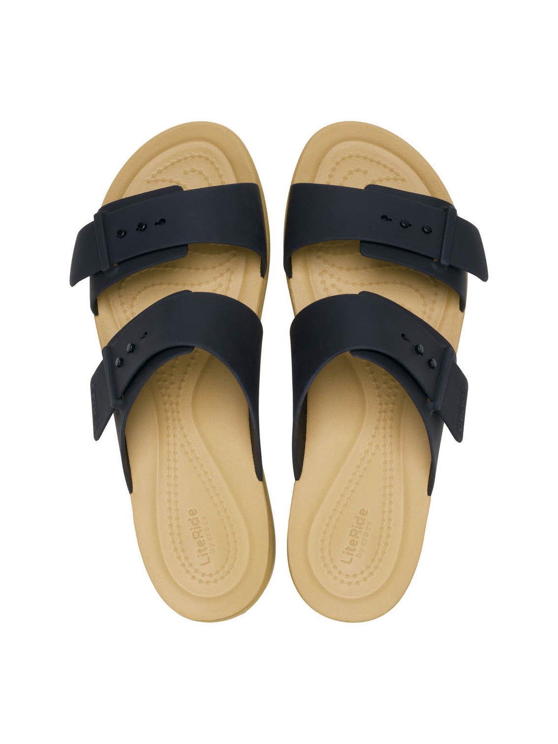 Sandalia Mujer Brooklyn Buckle Low Beige/Negro Crocs