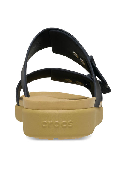 Sandalia Mujer Brooklyn Buckle Low Beige/Negro Crocs