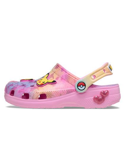 Zueco Niños Grandes Classic Clog Pokemon Pikachu Rosa Crocs